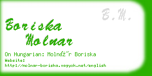 boriska molnar business card